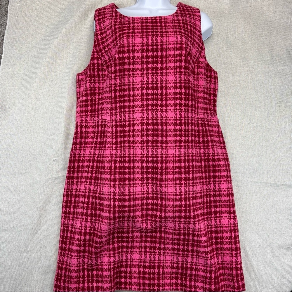 On 34th Plus Size Tweed Mini Sheath Dress Pink Plaid 16W